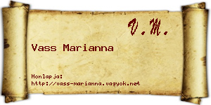 Vass Marianna névjegykártya